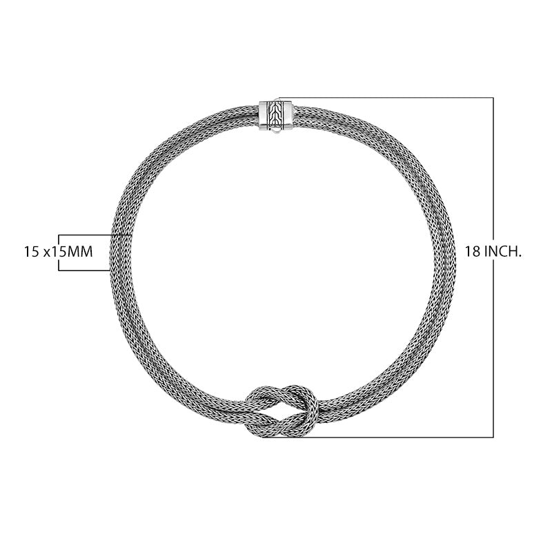 Sterling Silver Bali Woven Chain Necklace with Push Clasp wholesale