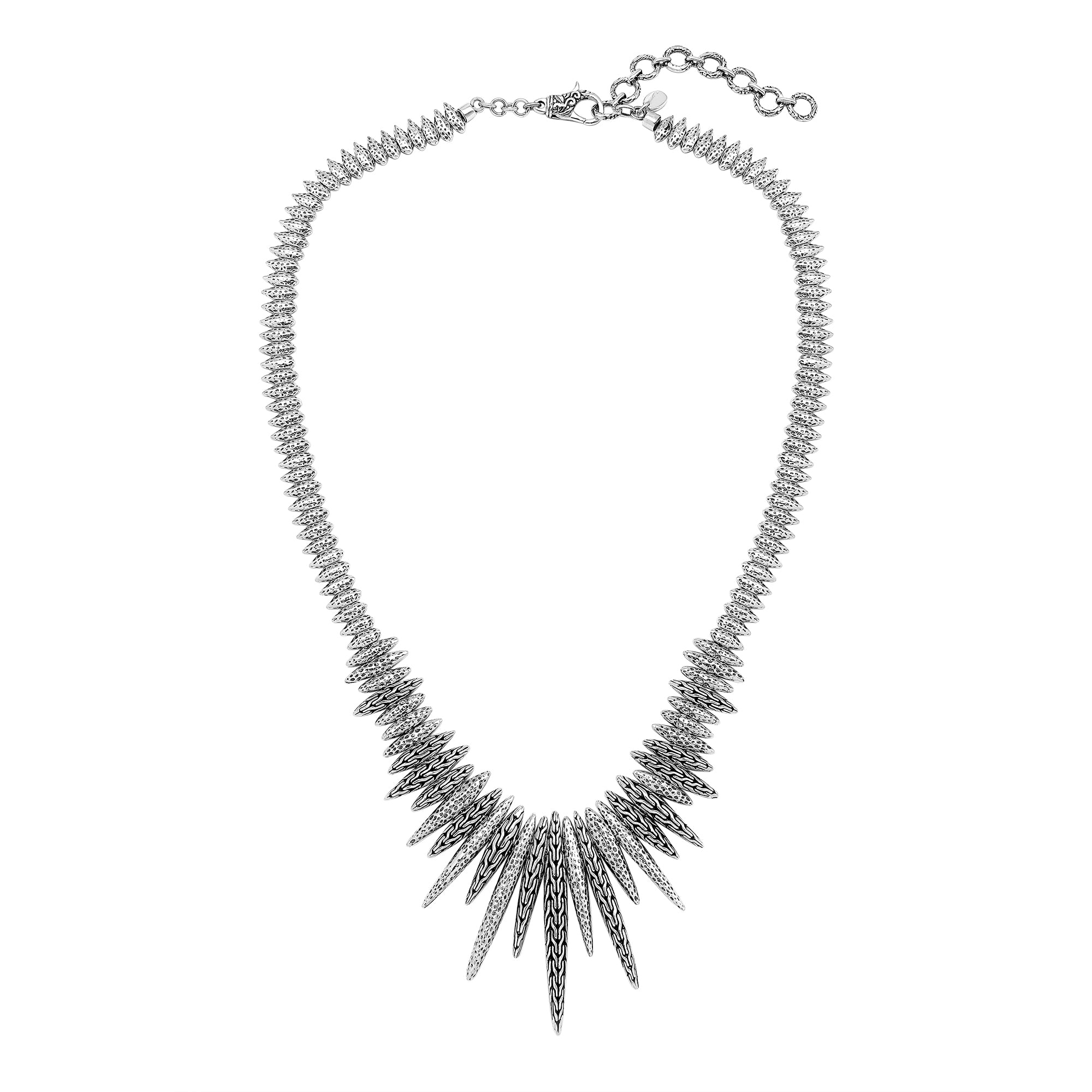 Sterling silver spiked necklace with lobster clasp for wholesale jewelry collections