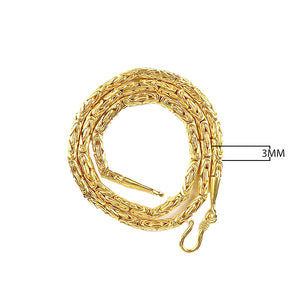 18K Gold Overlay 3MM Bali Woven Chain Necklace with Hook Lock wholesale