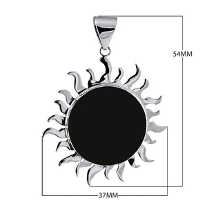 AP-1009-SHB Sterling Silver divine sparkling Sun Pendant With Round Shape Black Shell Jewelry Bali Designs Inc 