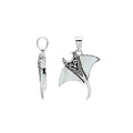 Sterling silver Mantaray pendant with white mother of pearl inlay and Balinese carvings – wholesale jewelry