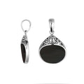 Handcrafted 925 Sterling Silver Teardrop Pendant With Black Shell Inlay