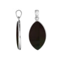 925 Sterling Silver Marquise Pendant featuring Black Shell inlay with polished Balinese frame, handcrafted for elegant wholesale silver jewelry assortments.