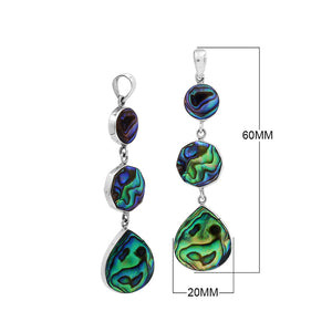 AP-6248-AB Sterling Silver Pendant With Abalone Shell Jewelry Bali Designs Inc 
