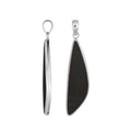 Sterling silver long triangular pendant with Black Shell handcrafted in modern Balinese design