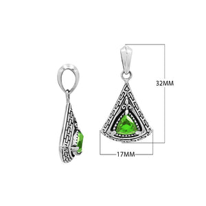 Sterling Silver geometric pendant with Peridot Quartz handcrafted silver jewelry wholesale