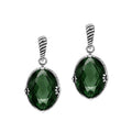 Sterling silver Green Quartz oval shape pendant with handcrafted twisted rope detailing