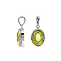 Oval Lemon Quartz pendant crafted in polished 925 sterling silver featuring classic rope-textured detailing and a clean, structured design suitable for wholesale buyers