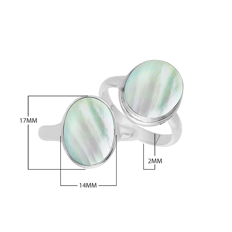 Wholesale sterling silver oval Mother of Pearl ring with sleek bezel setting and polished 925 silver band, handcrafted artisan jewelry for bulk orders.