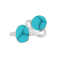 Wholesale sterling silver oval Turquoise Shell ring with classic bezel setting and polished .925 silver band, handcrafted artisan jewelry for bulk orders.