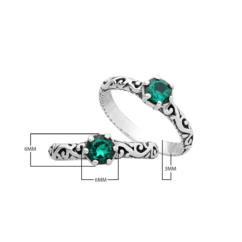 Bulk sterling silver filigree rings with round Green Quartz, handcrafted Balinese design, 925 silver wholesale jewelry supply.