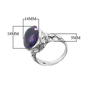 Sterling Silver handcrafted ring with Amethyst Quartz wholesale from Bali, Indonesia