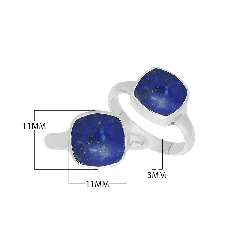 Wholesale sterling silver ring with Lapis Lazuli double stones in a sleek bezel design