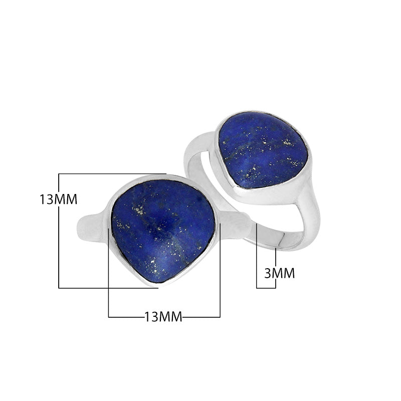 Wholesale sterling silver pear bezel Single stone ring with Lapis Lazuli