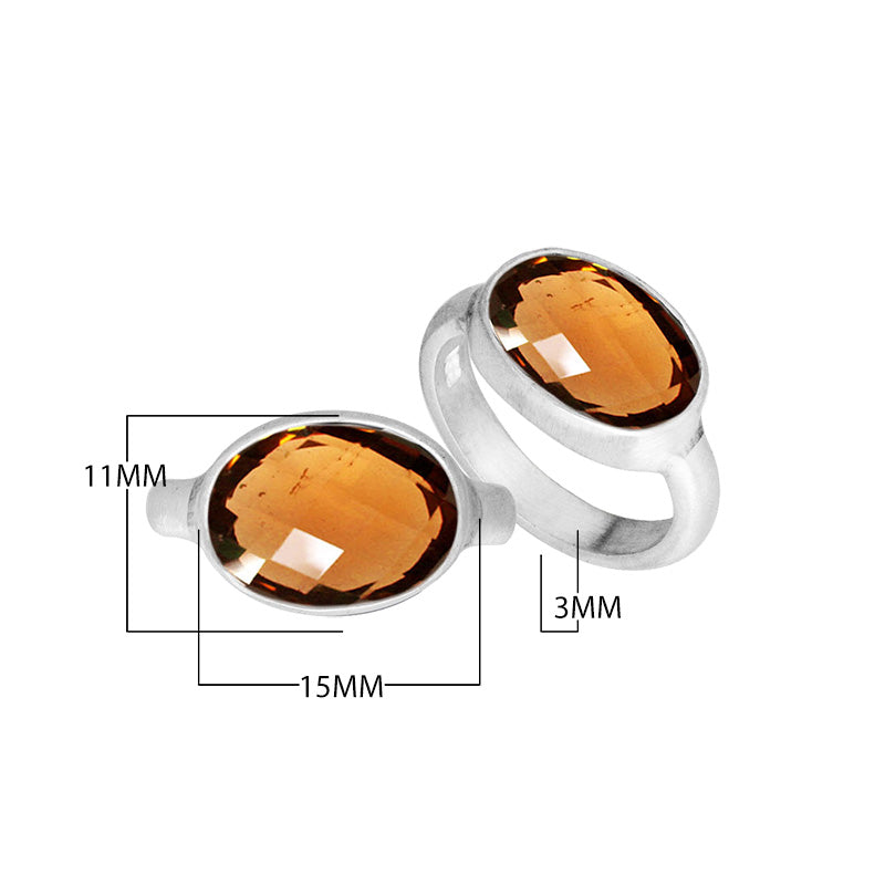 Wholesale 925 Sterling Silver double oval Citrine Quartz ring, handcrafted in Bali.