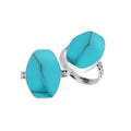 Sterling Silver Handcrafted Bold Designer Ring With Turquoise Shell