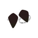 Sterling silver Black Shell long abstract statement ring with asymmetrical shield-shaped designer setting