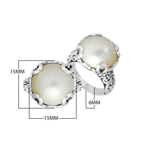 Sterling Silver Filigree Ring With Mabe Pearl And Polished Finish