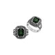 Sterling silver Green Quartz cushion cut statement ring with handcrafted Balinese detailing