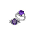 Sterling Silver Amethyst Quartz Rope Design Heritage Ring With Balinese Craft Detailing.