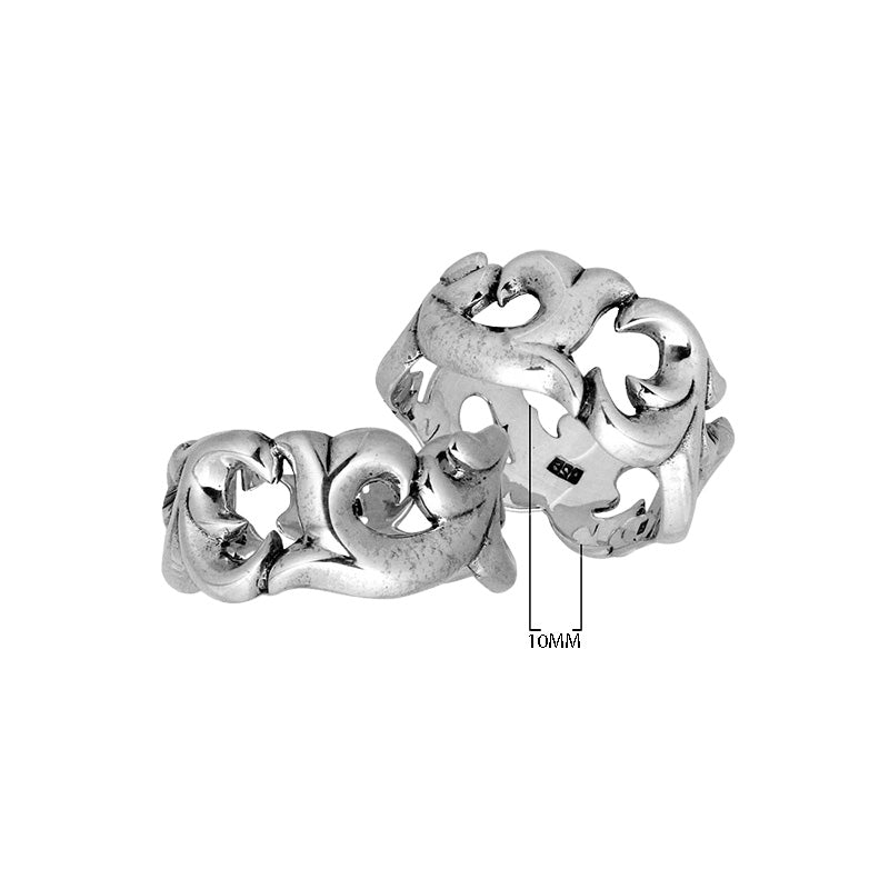 Sterling Silver Designer Round Pattern Oxidized Ring For Wholesale Jewelry Buyers.