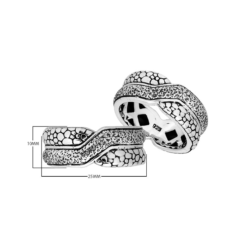 Sterling Silver Oxidized Beautiful Fancy Design Ring With Balinese Detailing.