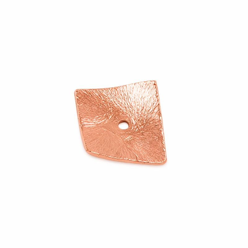 Rose gold overlay over copper diamond square charm handcrafted in India for wholesale metal components