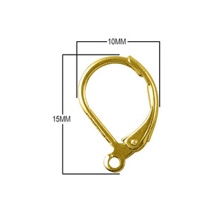 18K Gold Overlay Leverback Hoop Earwire For Jewelry Making With Polished Finish Handcrafted In India
