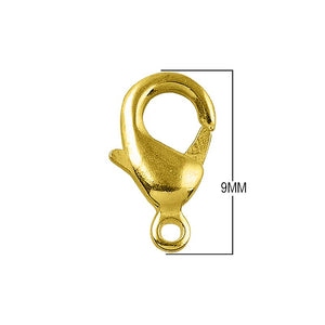 18K Gold Overlay Lobster Clasp For Jewelry Making With Polished Finish Handcrafted In India