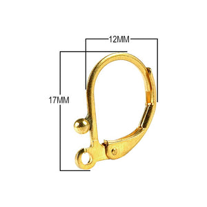 18K Gold Overlay Leverback Earwire With Round Bead Design For Jewelry Making Handcrafted In India