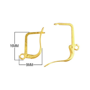 18K Gold Overlay Square Leverback Earwire For Jewelry Making Handcrafted In India