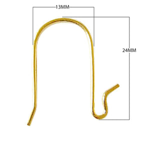 18K Gold Overlay Flat Curve Earwire For Jewelry Making Handcrafted In India