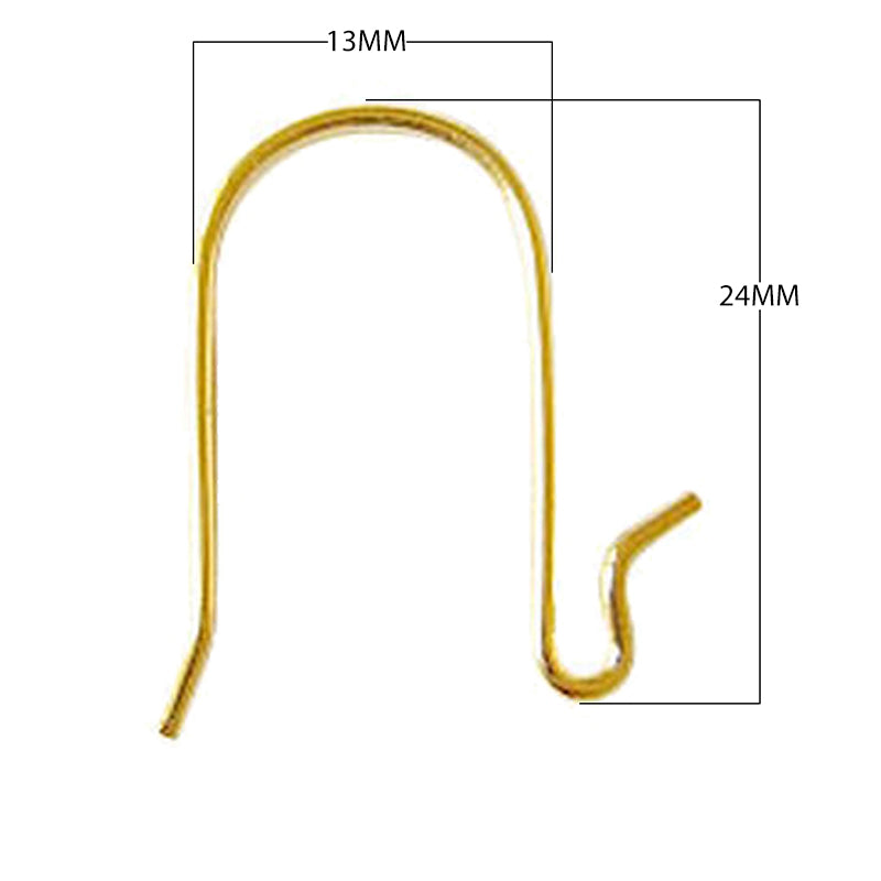 18K Gold Overlay Flat Curve Earwire For Jewelry Making Handcrafted In India
