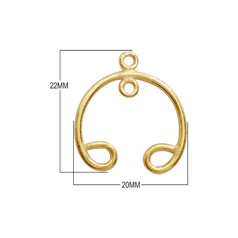 Bulk 18K Gold Overlay Over copper chandelier earring findings in various geometric shapes with multiple attachment loops for professional jewelry manufacturing.