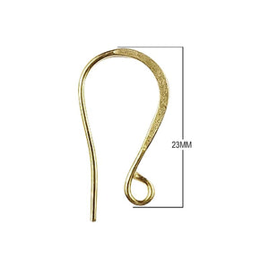 18K Gold Overlay Hook Style Earwire Handcrafted In India