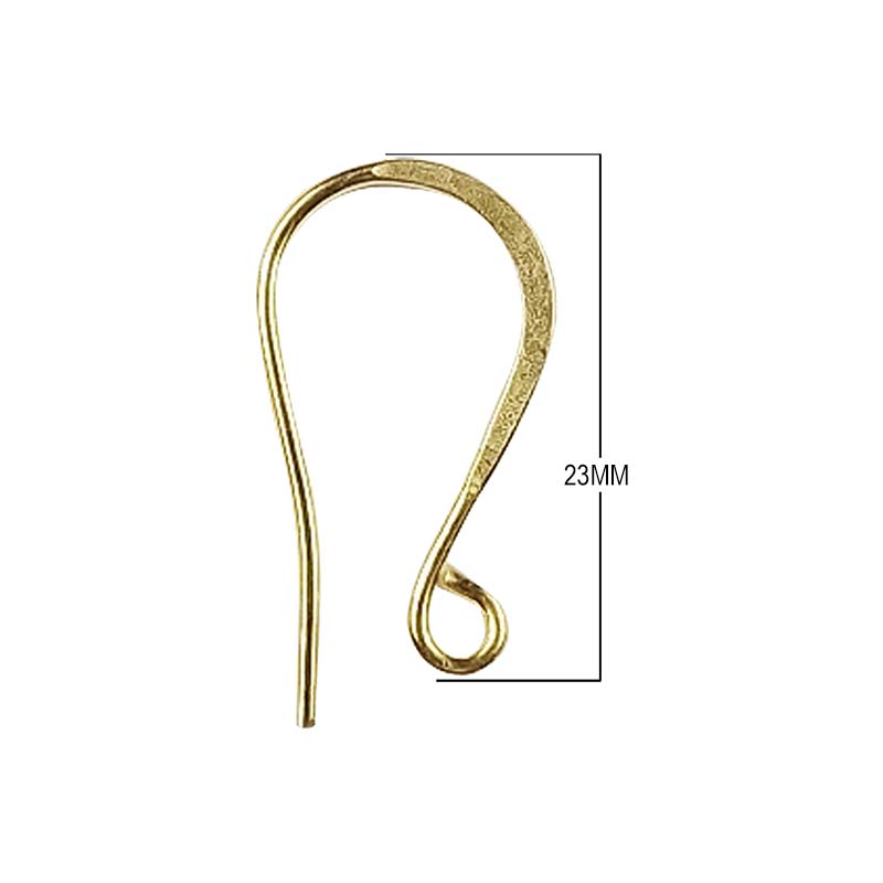 18K Gold Overlay Hook Style Earwire Handcrafted In India
