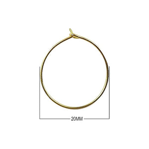 18K Gold Overlay Round Hoop Earwire Handcrafted In India