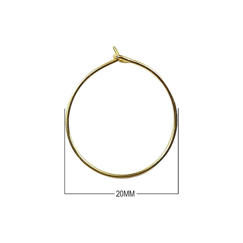 18K Gold Overlay Round Hoop Earwire Handcrafted In India