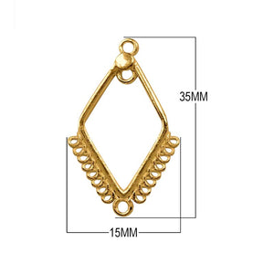 18K Gold Overlay Earwire Component Handcrafted In India With Polished High Gloss Finish