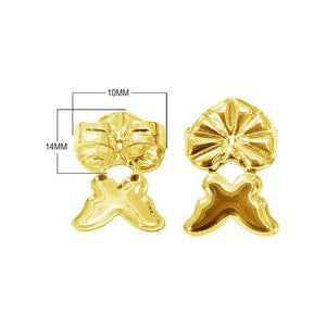 18K Gold Overlay Bow And Cross Earwire Component Handcrafted In India With Polished Finish