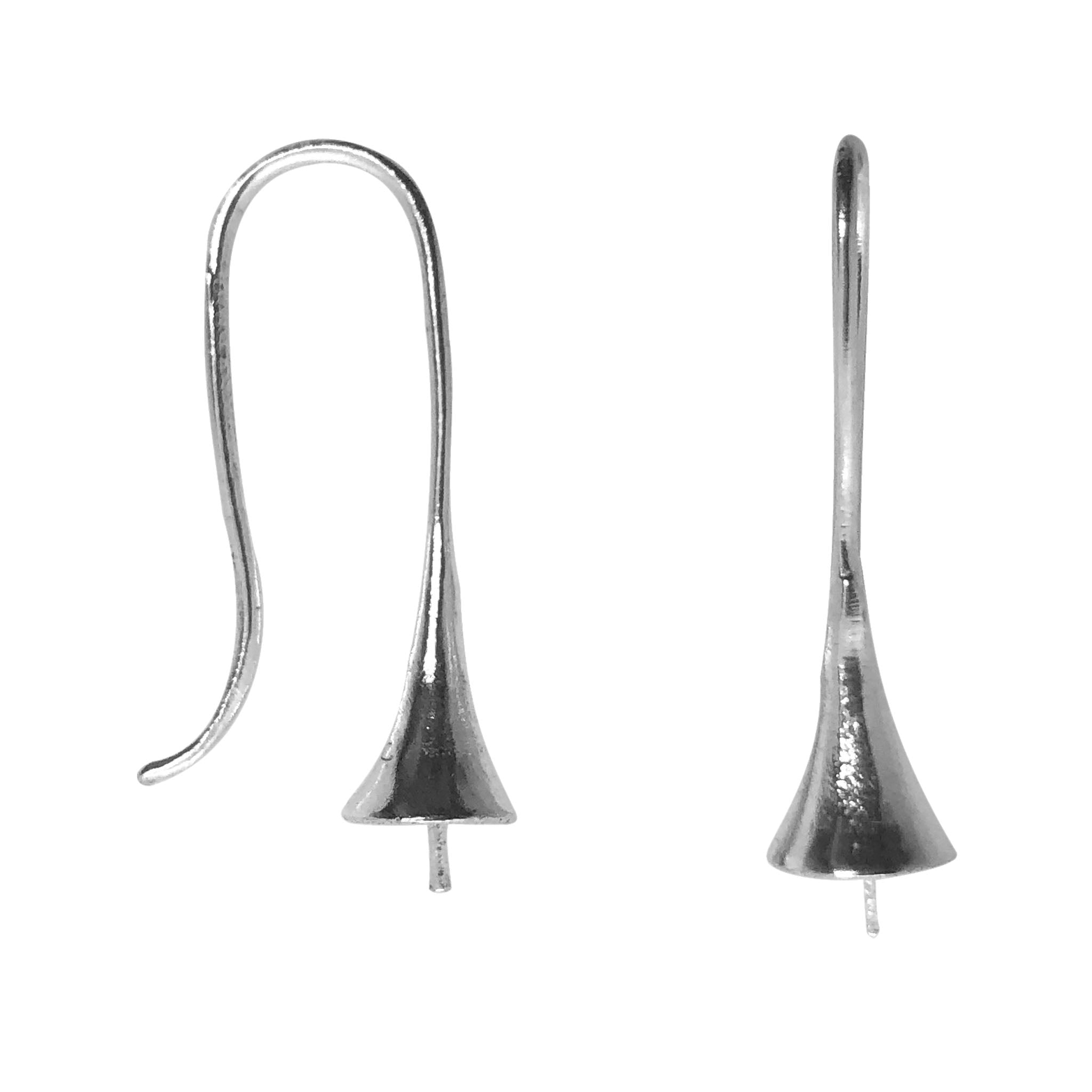 Black Rhodium Overlay Cone Shape Earwire Jewelry Finding Handcrafted In India