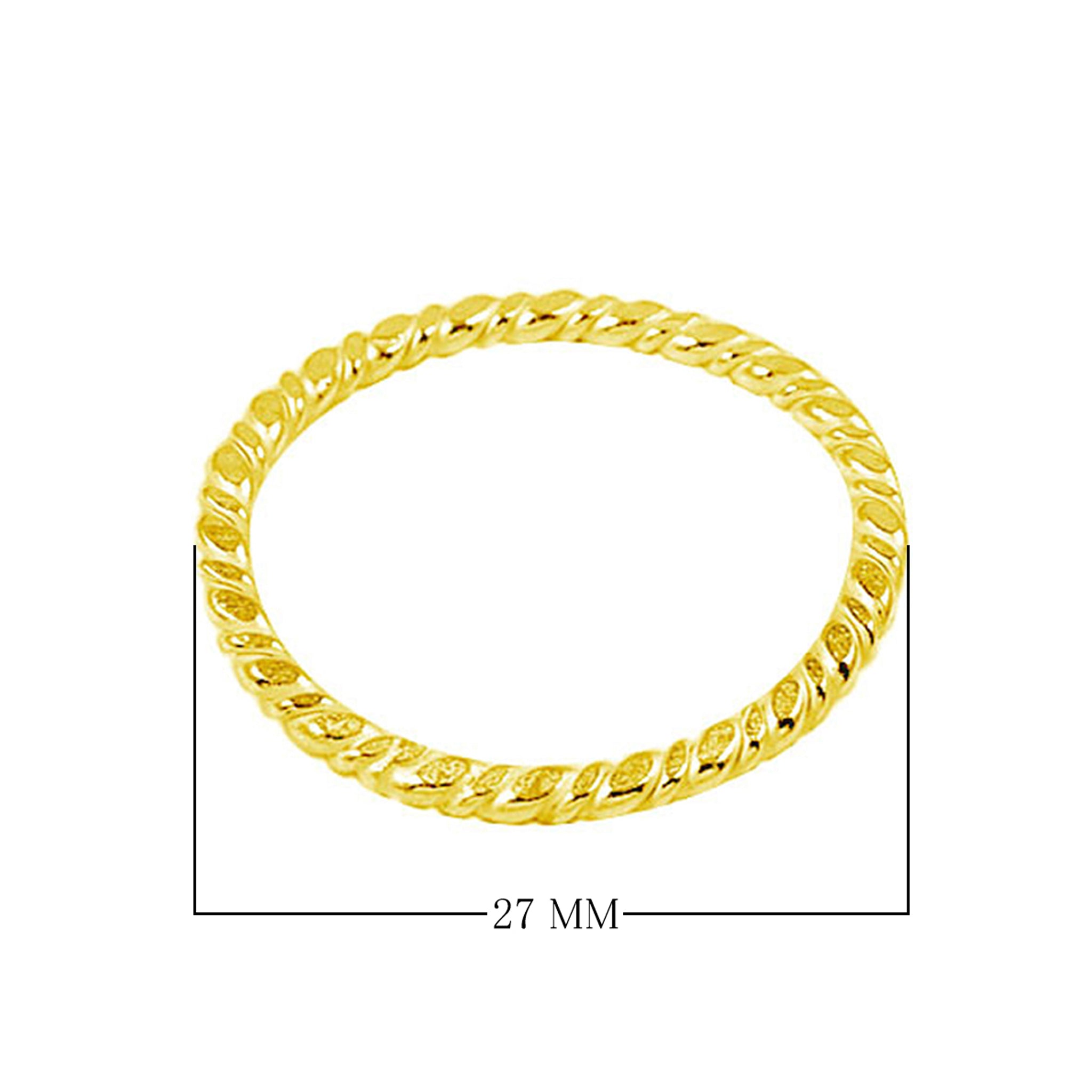 Wholesale rope textured bangle with 18K gold overlay over copper, handcrafted in India.
