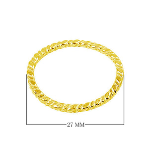 Wholesale rope textured bangle with 18K gold overlay over copper, handcrafted in India.