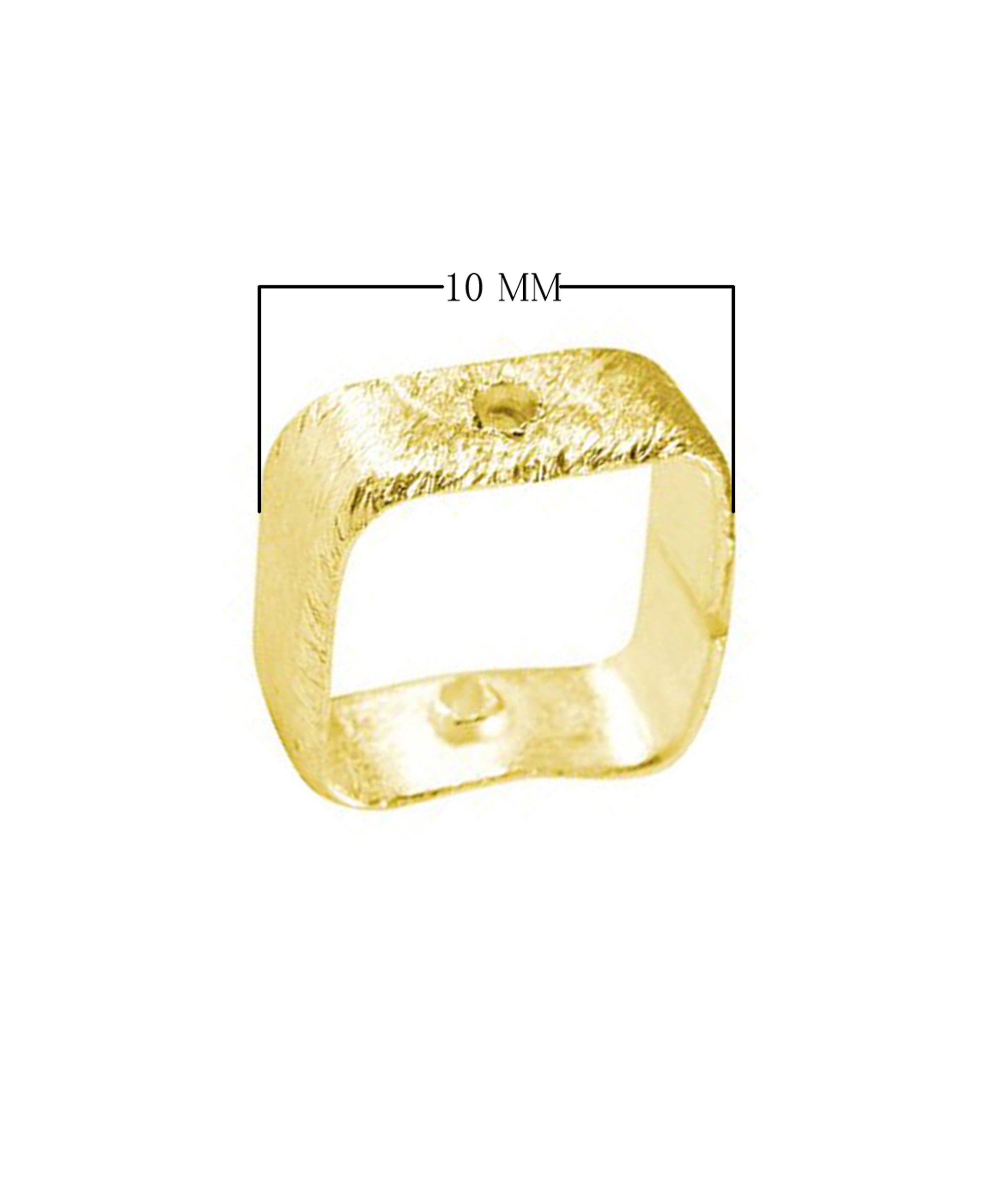 18K Gold Overlay Copper open-form jewelry ring component with textured polished finish and functional side holes, handcrafted in India for wholesale jewelry manufacturing and professional design use.