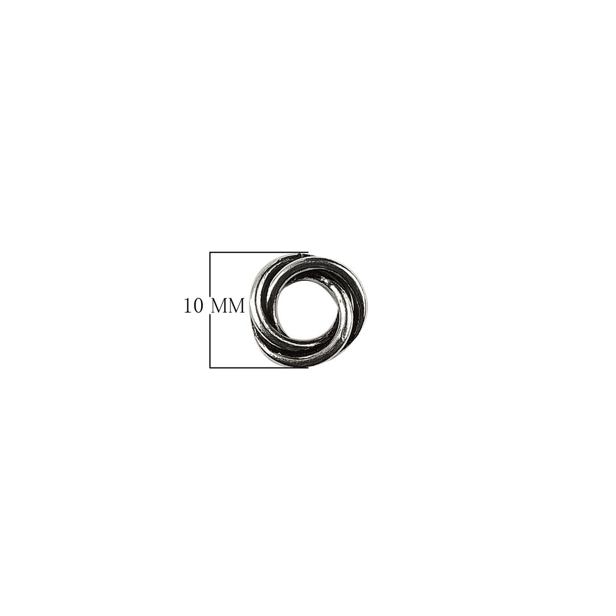 Handcrafted twisted circular ring finding made with Silver Overlay Over Copper from India