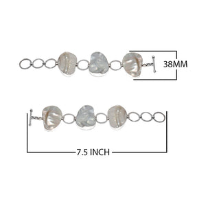 Wholesale Sterling Silver Bracelet With Organic Mother Of Pearl Link Design