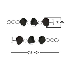 Wholesale Sterling Silver Bracelet With Organic Black Shell Link Design