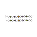 Wholesale sterling silver multi stone bracelet with Amethyst, Citrine, Peridot, and Chalcedony Quartz handcrafted in Bali