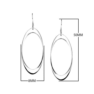 Sterling silver plain oval hoop earring with minimalist design, handcrafted wholesale jewelry from Bali