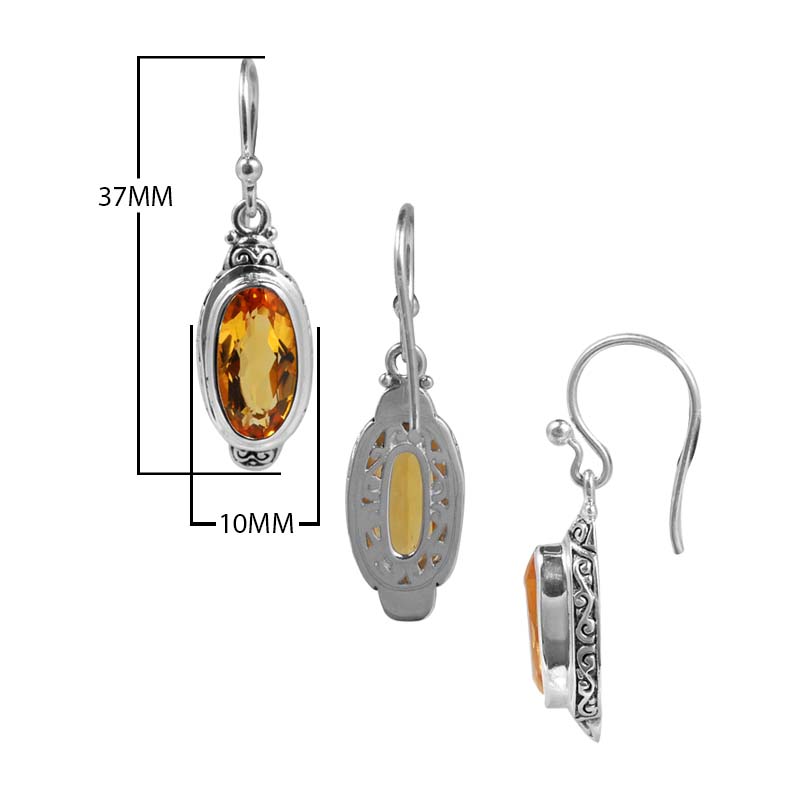 Sterling Silver Citrine Quartz Oval Radiance Earrings For Wholesale Collection